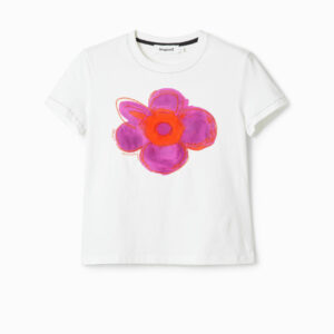 tee shirt blanc fleur